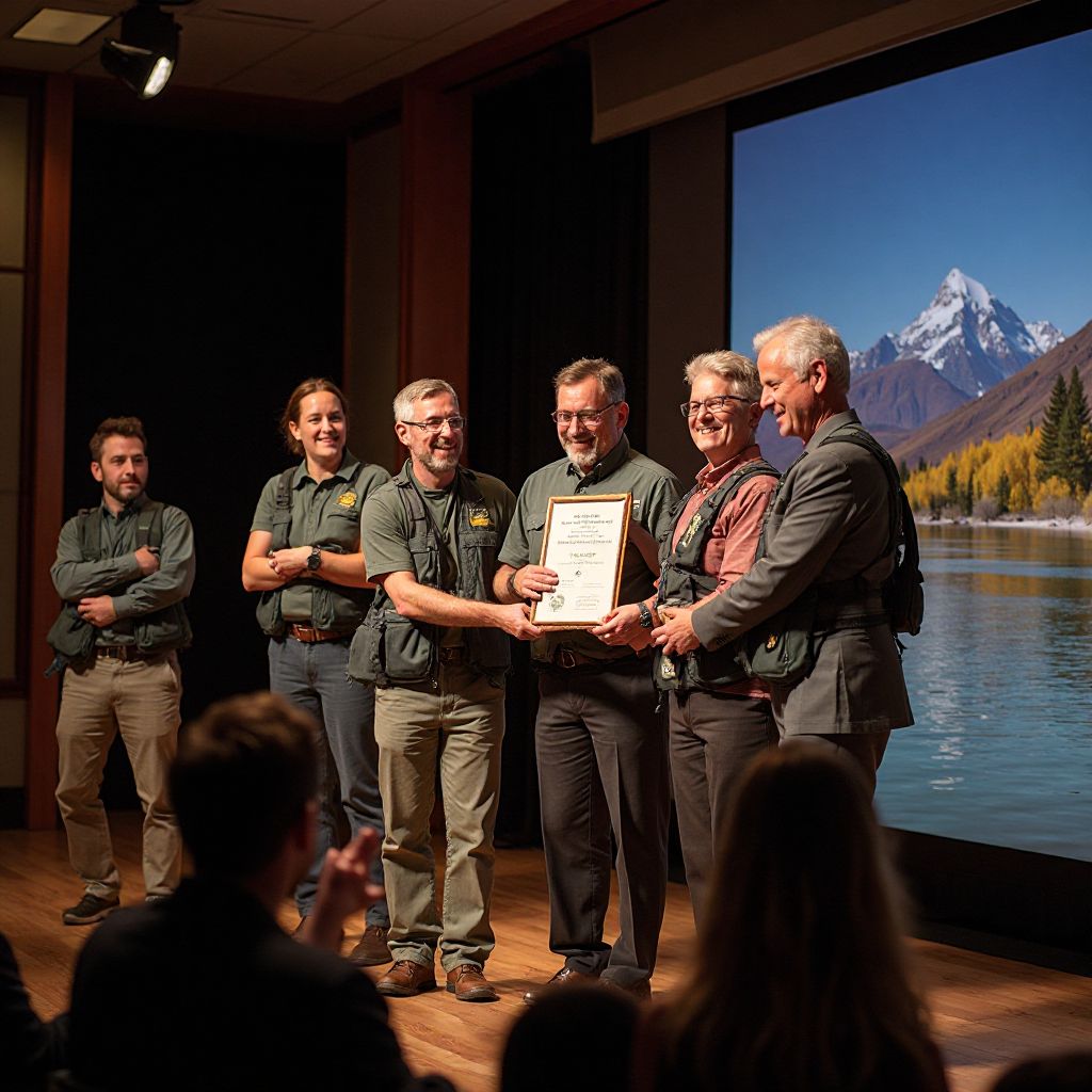 Outback Active team receiving award at tourism ceremony