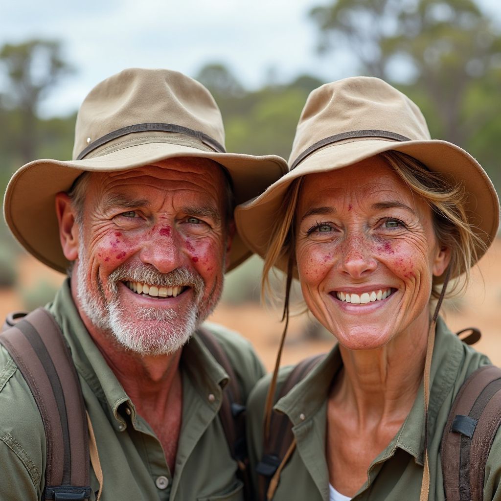 Portrait of Emma and James Collins smiling